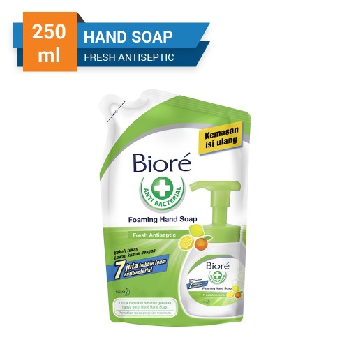 Biore Hand Soap Fresh Antiseptic Pouch 250 Ml