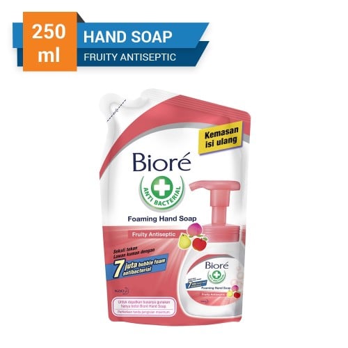 Biore Hand Soap Fruity Antiseptic Pouch 250 Ml